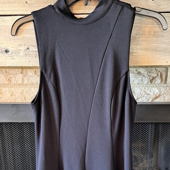Free People Little Black Mini Dress High Neck Flare Pockets Size Small - Picture 2 of 12
